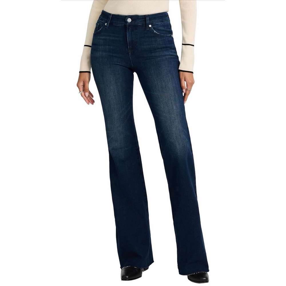 Express Mid Rise Flare Jeans‎ Dark Wash Ultra Stretch Size L Regular